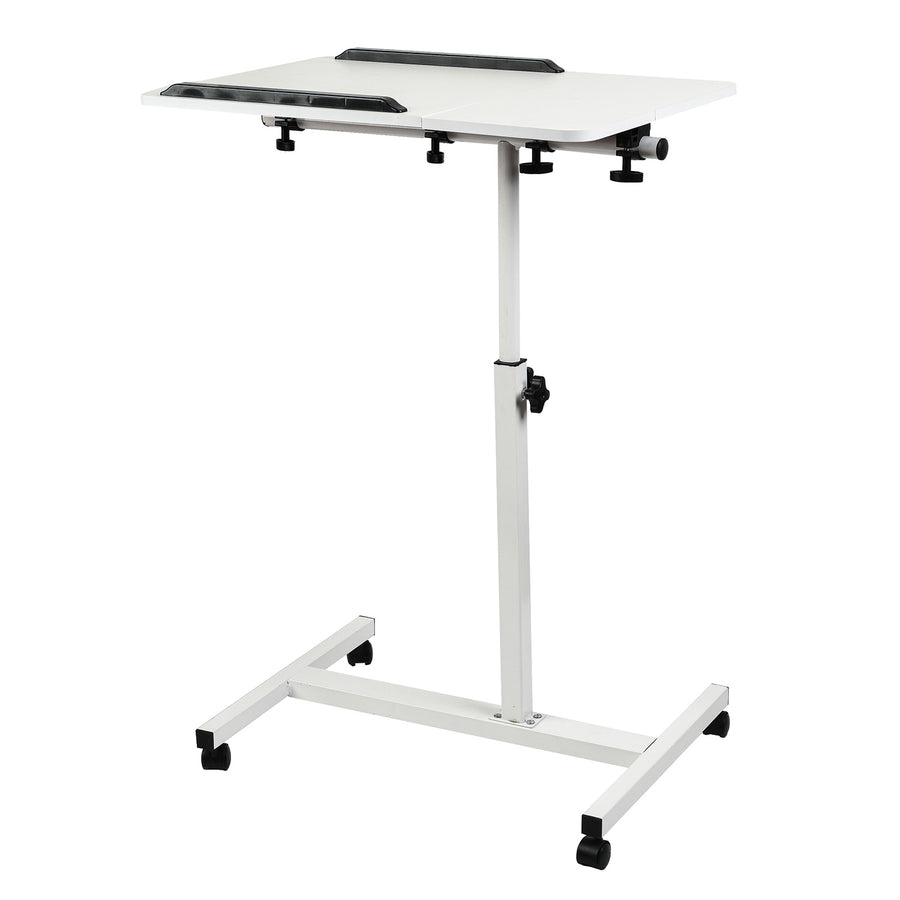 Maclean MC-121 W Soporte móvil para escritorio/portátil, regulable en altura 59-89cm, max. 30kg, blanco