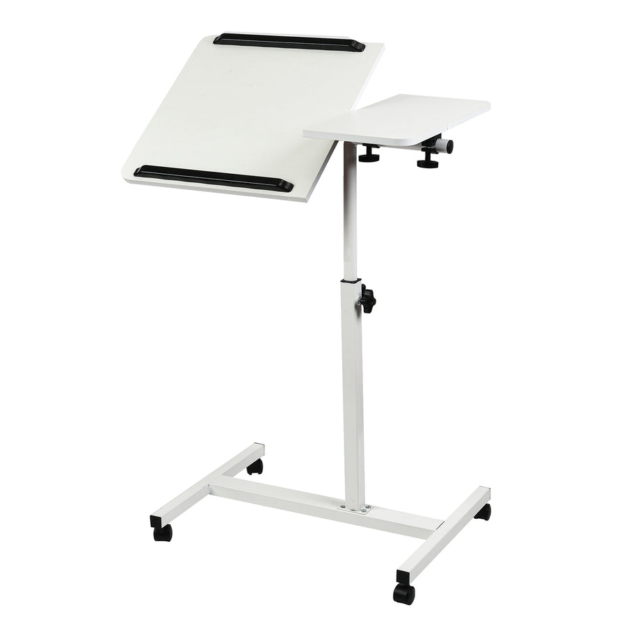 Maclean MC-121 W Soporte móvil para escritorio/portátil, regulable en altura 59-89cm, max. 30kg, blanco