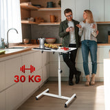 Maclean MC-121 W Soporte móvil para escritorio/portátil, regulable en altura 59-89cm, max. 30kg, blanco
