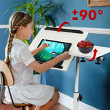 Maclean MC-121 W Soporte móvil para escritorio/portátil, regulable en altura 59-89cm, max. 30kg, blanco
