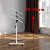 Maclean MC-121 W Soporte móvil para escritorio/portátil, regulable en altura 59-89cm, max. 30kg, blanco