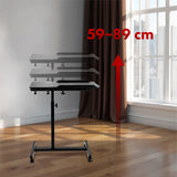 Maclean MC-121 B Soporte móvil para escritorio/portátil, regulable en altura 59-89cm, max. 30kg, negro