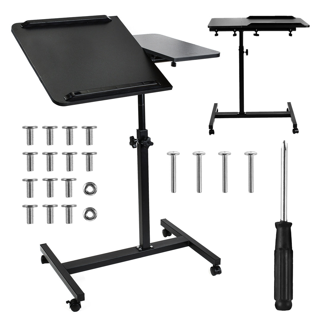 Suporte móvel para secretária/portátil Maclean MC-121 B, altura regulável de 59 a 89 cm, máx. 30 kg, preto
