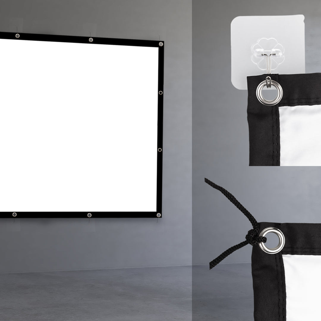 Tela de projeção Maclean, 150", 300x220 cm, borda de 25 mm 4:3, ganchos de tensão, MC-168