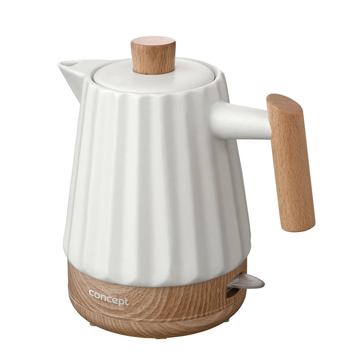 Chaleira elétrica Concept RK0090, chaleira em cerâmica, 1500 W, 1,5 L, branca