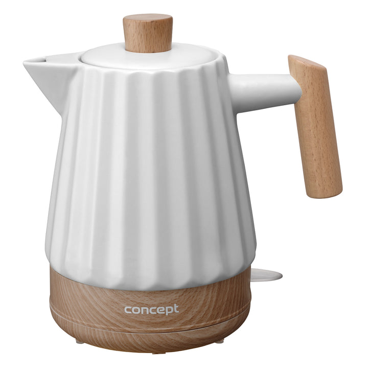 Chaleira elétrica Concept RK0090, chaleira em cerâmica, 1500 W, 1,5 L, branca