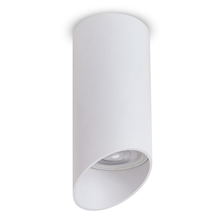 Luminária/tubo de montagem superficial Maclean MCE360 W, spot, redondo, alumínio, GU10, 55x130 mm, branco + Lâmpada LED Maclean Energy MCE437 WW GU10 7 W, branco quente 3000 K, 220-240 V~, 50/60 Hz, 490 lúmens