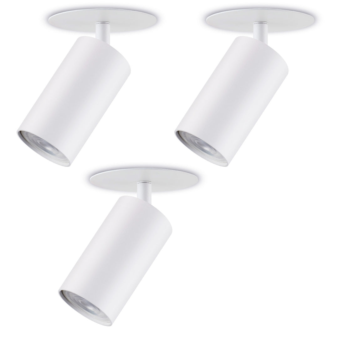 Maclean MCE364 W Luminária/tubo de encastrar, spot, redondo, alumínio, GU10, 55x130 mm, branco, 3 peças+ Maclean Energy MCE437 NW Lâmpada LED GU10 7 W branco neutro 4000 K, 220-240 V~, 50/60 Hz 3 peças