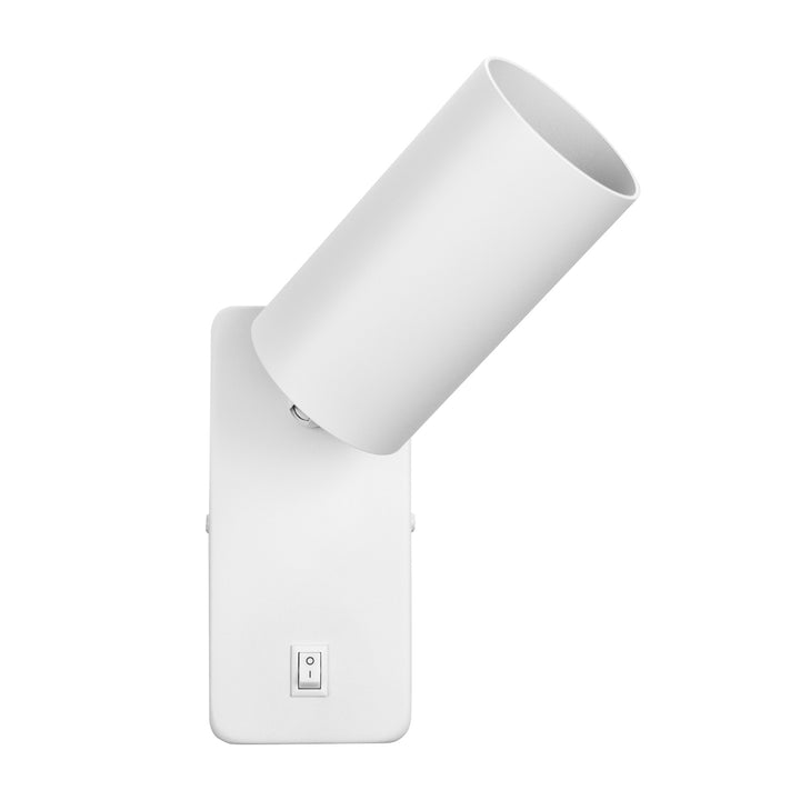 Candeeiro de parede Maclean, spot, redondo, GU10, com interruptor 55x90mm, branco, MCE369 W 2 peças + Lâmpada LED Maclean Energy MCE437 WW GU10 7W branco quente 3000K, 220-240V~, 50/60Hz, 2 peças