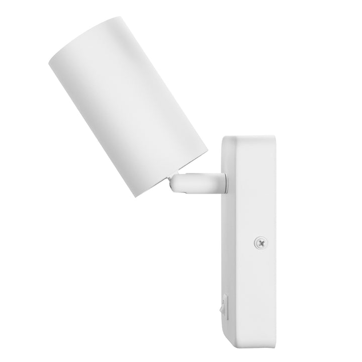 Candeeiro de parede Maclean, spot, redondo, GU10, com interruptor 55x90mm, branco, MCE369 W 2 peças + Lâmpada LED Maclean Energy MCE437 WW GU10 7W branco quente 3000K, 220-240V~, 50/60Hz, 2 peças