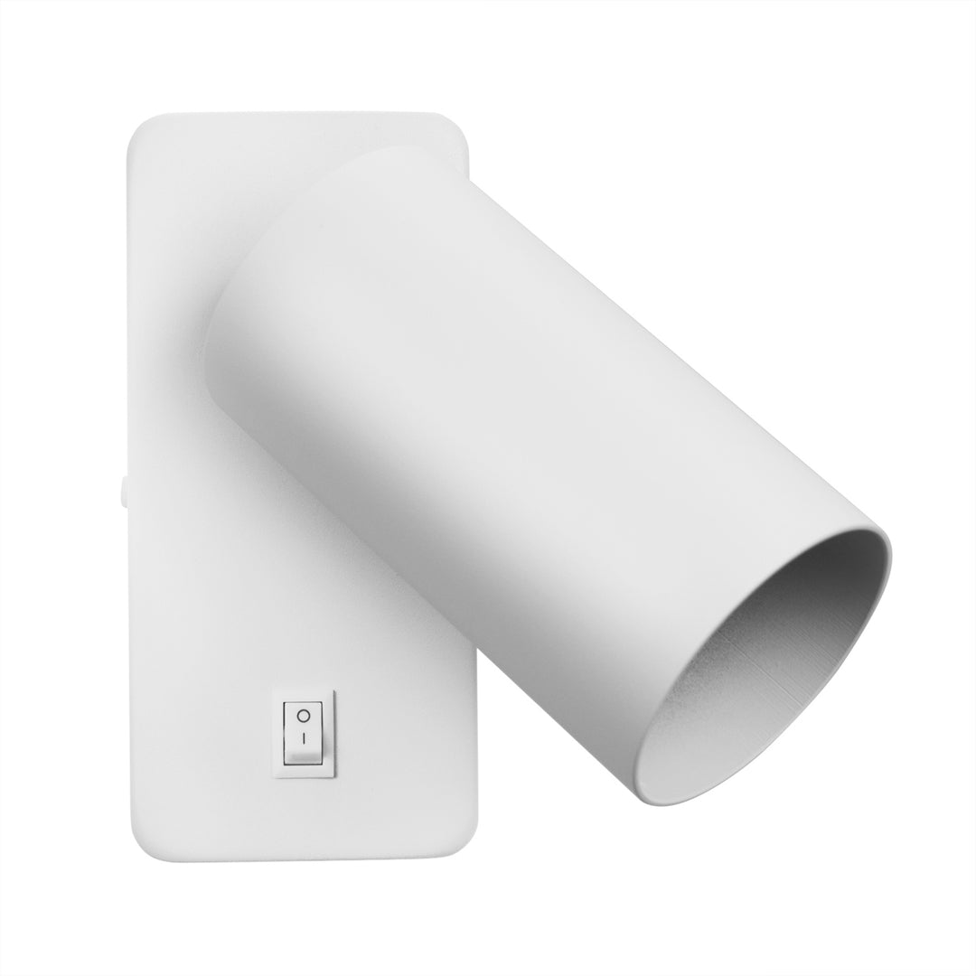Candeeiro de parede/teto Maclean, spot, redondo, GU10, com interruptor 55x90 mm, branco, MCE369 W 2 unidades + lâmpada LED GU10 7 W Maclean Energy MCE437 NW branco neutro 4000 K, 220-240 V~, 50/60 Hz 2 unidades