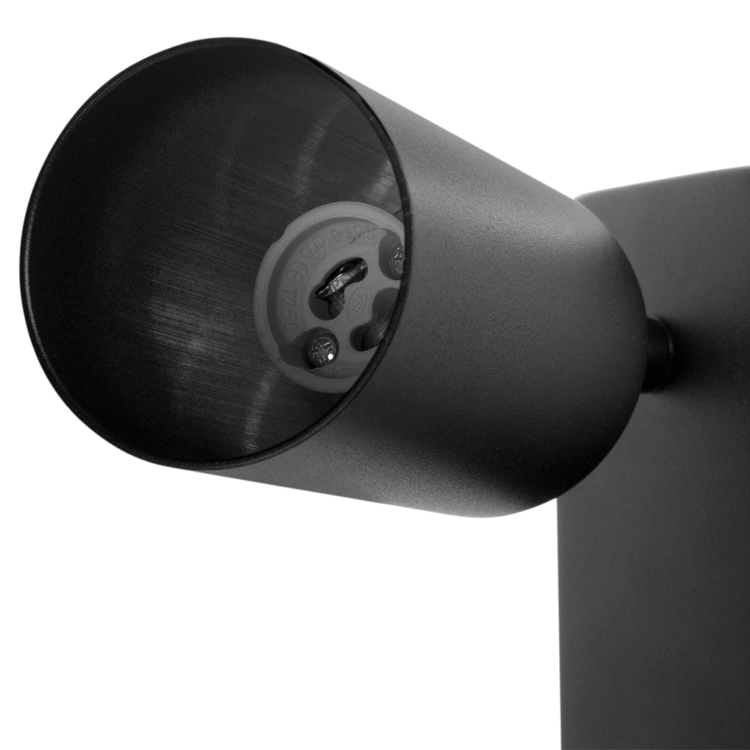 Maclean Aplique de parede / Spot, redondo, GU10, com interruptor 55x90mm, preto, MCE369 B+ Maclean Energy MCE437 WW Lâmpada LED GU10 7W branco quente 3000K, 220-240V~, 50/60Hz, 490 lúmens