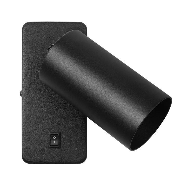 Candeeiro de parede/teto Maclean, spot, redondo, GU10, com interruptor 55x90 mm, preto, MCE369 B 2 peças + Lâmpada LED Maclean Energy MCE437 NW GU10 7 W, branco neutro, 4000 K, 220-240 V~, 50/60 Hz, 2 peças