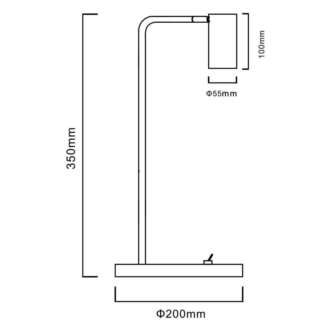 Candeeiro de mesa Maclean MCE370 B GU10, spot, redondo, GU10, com interruptor 55x90mm, preto + lâmpada LED GU10 7W Maclean Energy MCE437 WW branco quente 3000K, 220-240V~, 50/60Hz, 490lm