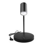 Maclean MCE370 B Lámpara de escritorio GU10, spot, redonda, GU10, con interruptor 55x90mm, negra+LED bombilla GU10 7W Maclean Energy MCE437 NW blanco neutro 4000K, 220-240V~, 50/60Hz, 490 lúmenes