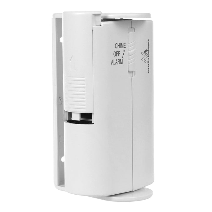 Maclean MCE311 W Dispositivo inalámbrico de señalización de entrada, Sensor PIR, Alcance 8 m, Alimentado por una pila de 9 V CC, Volumen superior a 70 dB, 2 unidades