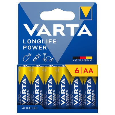 VARTA Longlife Power, 6 pilas alcalinas AA, LR06, 1,5 V