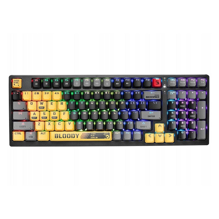 Teclado mecânico desportivo USB A4TECH BLOODY S98 Lime (Switches BLMS Red Plus)