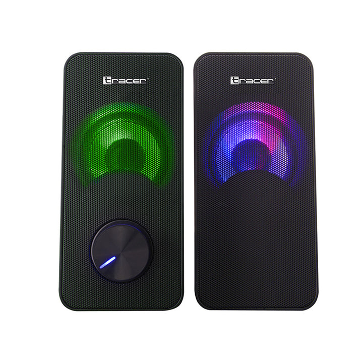 Colunas Tracer RGB com retroiluminação, 6 W RMS, fonte de alimentação USB, loop