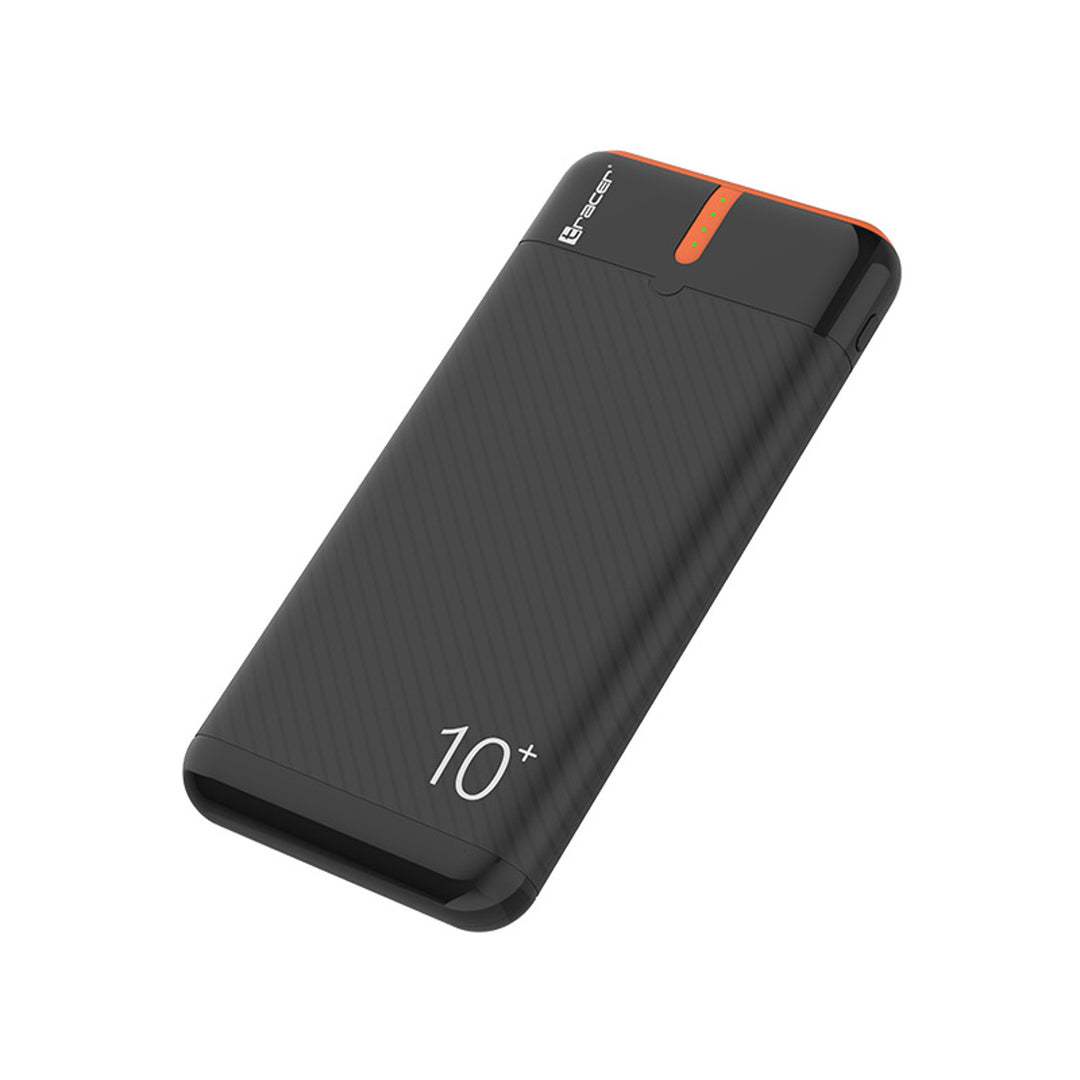 Tracer Powerbank, 10000 mAh, negro y naranja, USB C, 2A, EnerGo