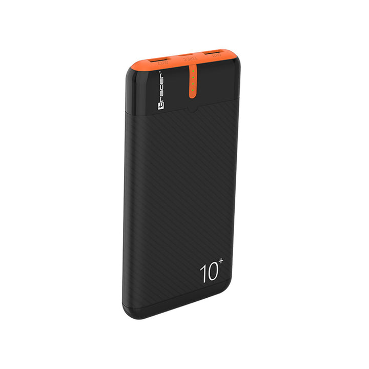 Tracer Powerbank, 10000 mAh, negro y naranja, USB C, 2A, EnerGo