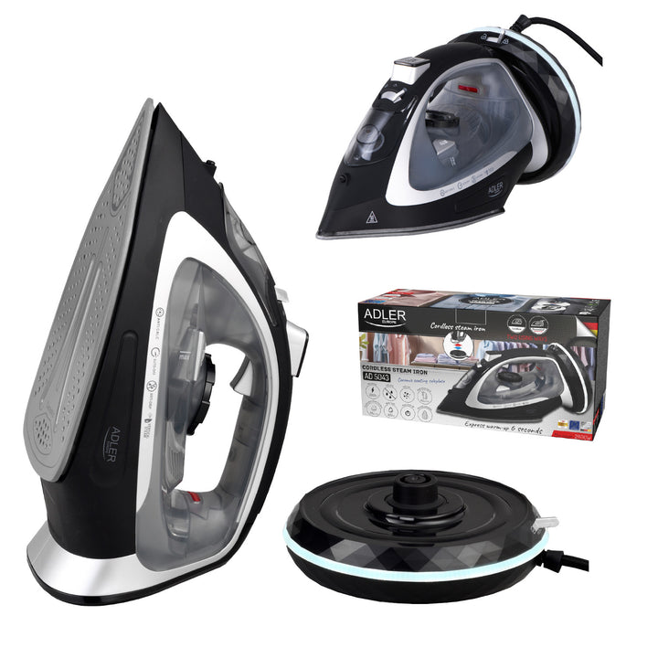 Adler AD 5043 Plancha de vapor sin cable, Plancha de cerámica, 2800 W