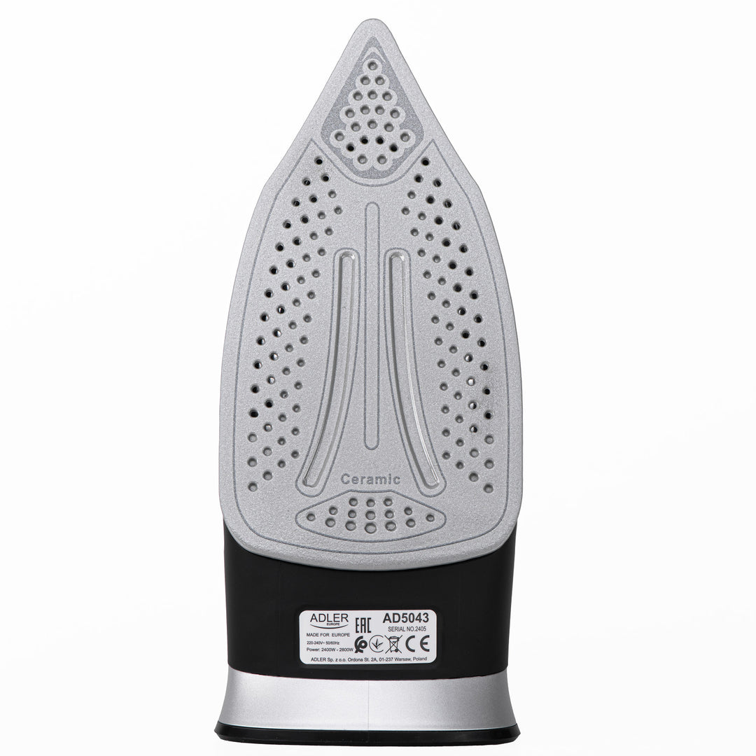 Adler AD 5043 Plancha de vapor sin cable, Plancha de cerámica, 2800 W