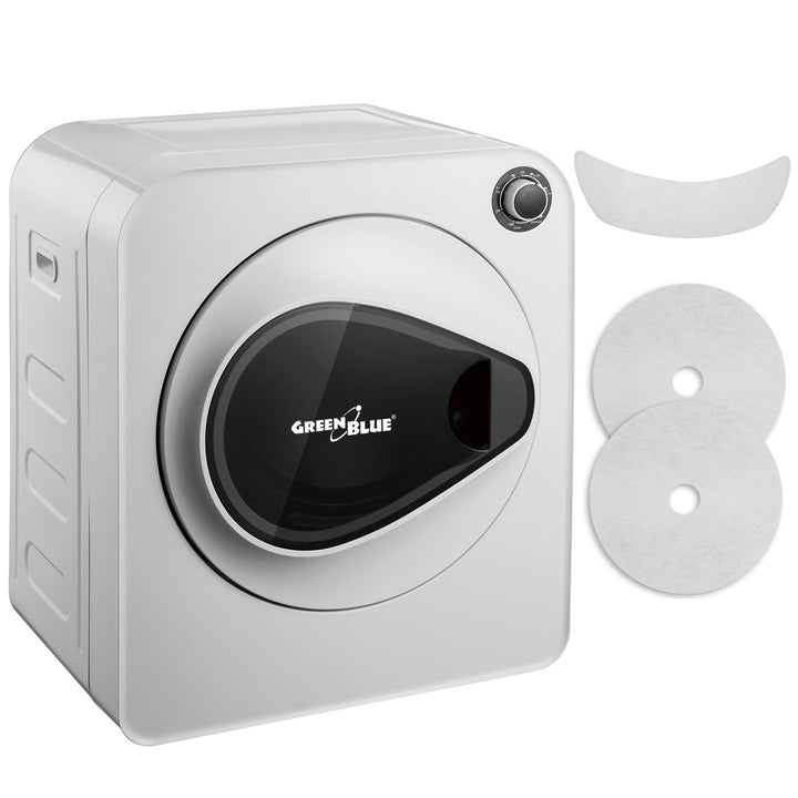 Máquina de secar roupa elétrica GreenBlue, carga de 3 kg, GB405 + conjunto de filtros para máquina de secar roupa GreenBlue GB483, 1 entrada, 2 saídas (para GB405, GB410, GB415)