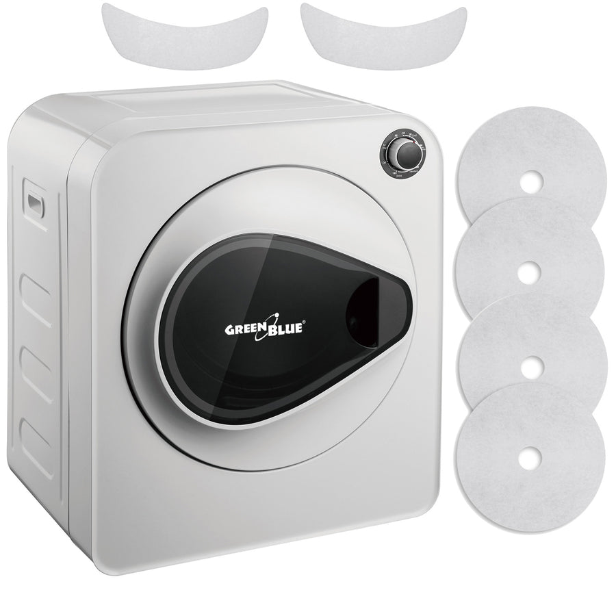 Máquina de secar roupa elétrica GreenBlue, carga de 3 kg, GB405+ Conjunto de filtros de 2 peças para máquina de secar roupa GreenBlue GB483