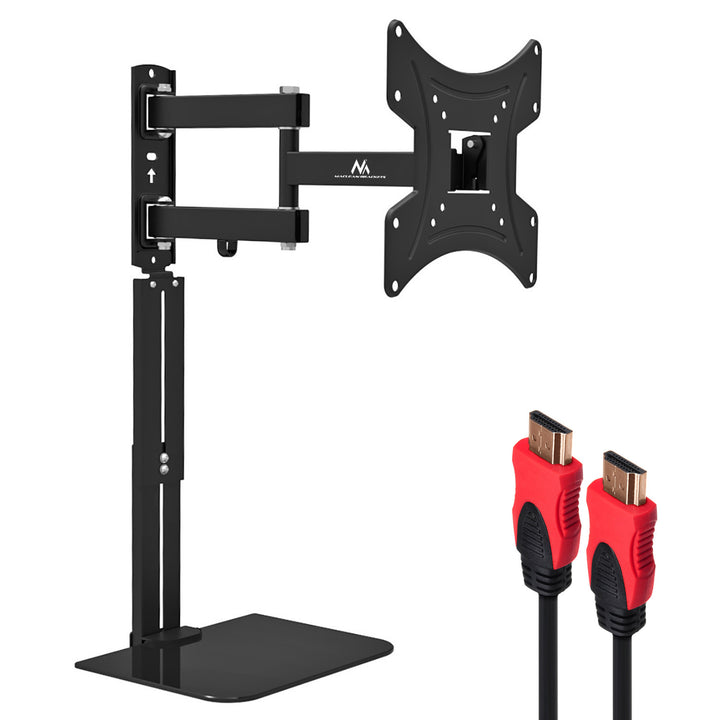 Suporte de TV Maclean com prateleira para DVD, VESA 200x200, 23"-43", 25 kg, MC-771A + HDMI 2.0 4K 3D UHD 1,8 m CABO 48 bits