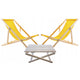 Woodok Conjunto de 2 tumbonas de playa, Color amarillo | Incluida mesa de centro de madera