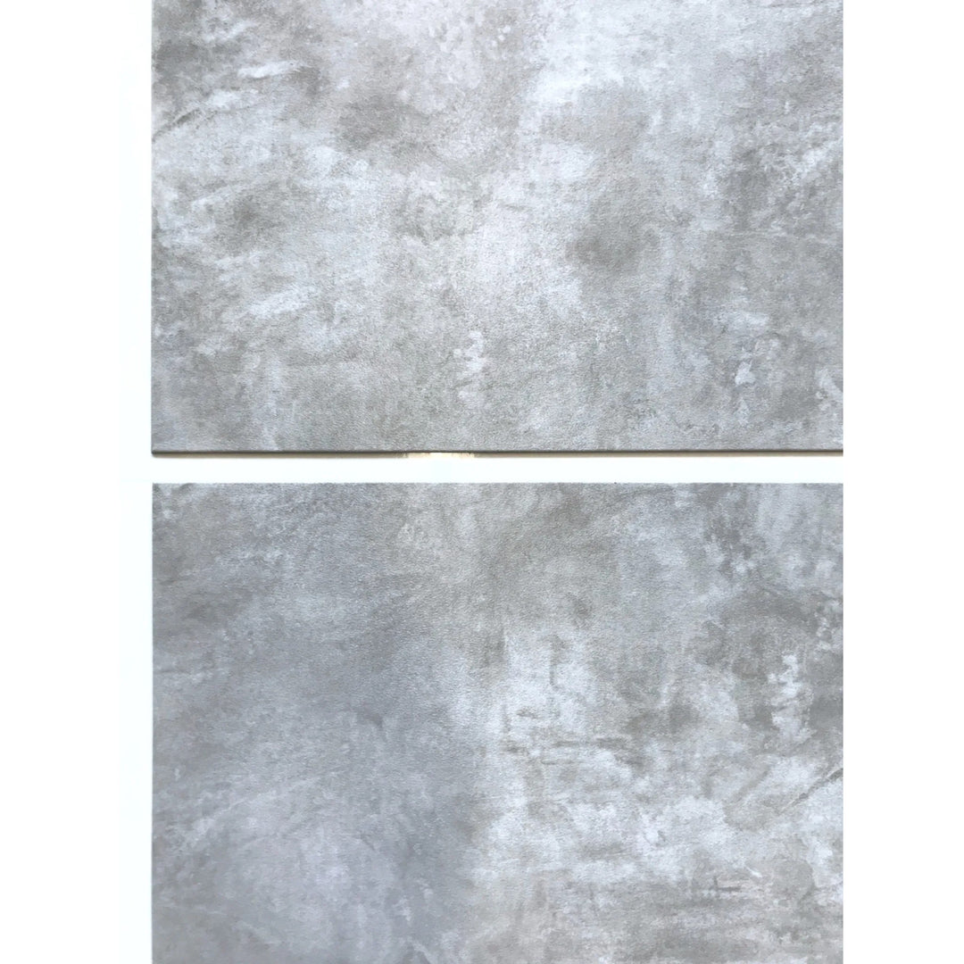 Azulejos autocolantes para pavimento e parede Fliesana, conjunto de 3, impermeáveis, padrão de betão cinza claro