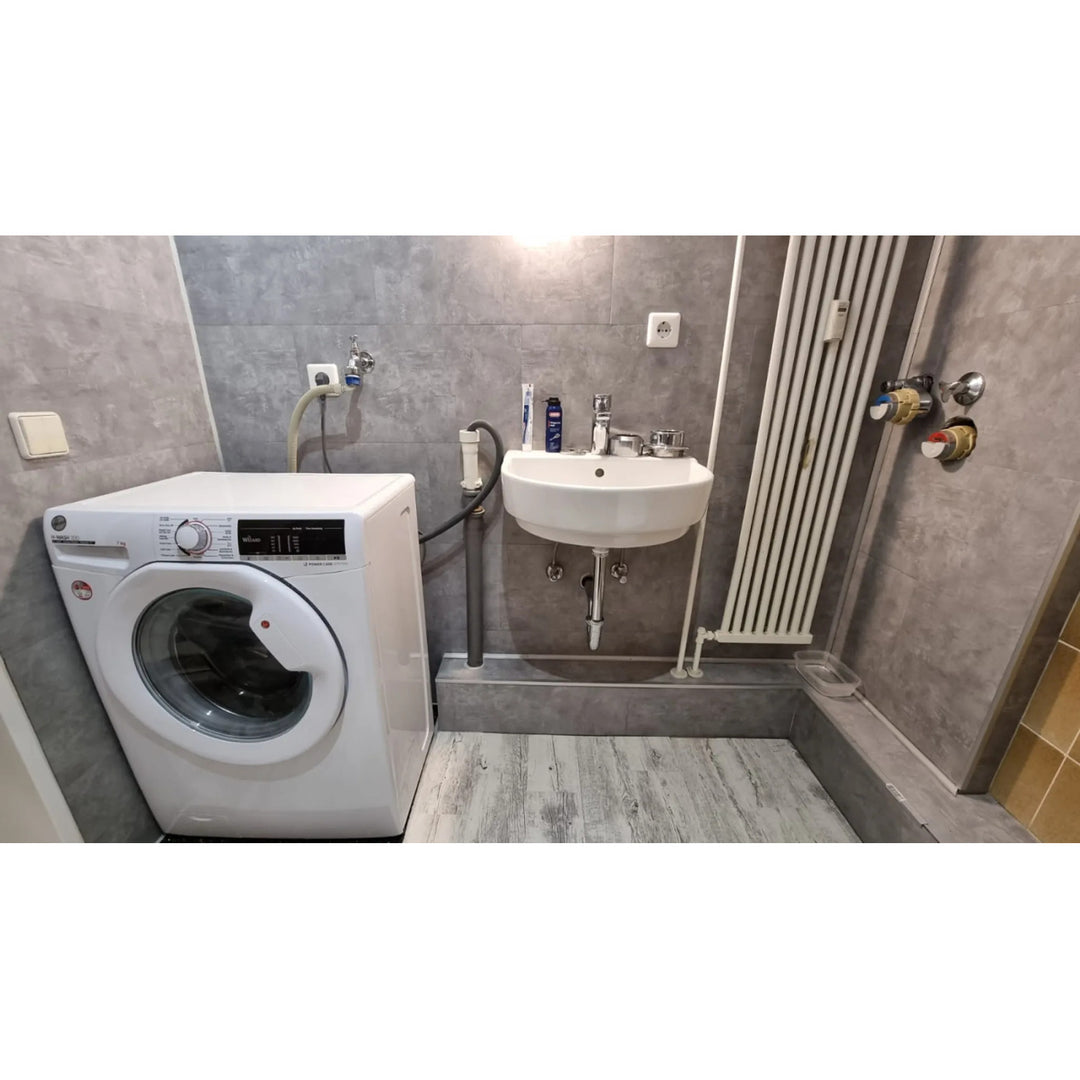 Azulejos autocolantes para pavimento e parede Fliesana, conjunto de 3, impermeáveis, padrão de betão cinza claro