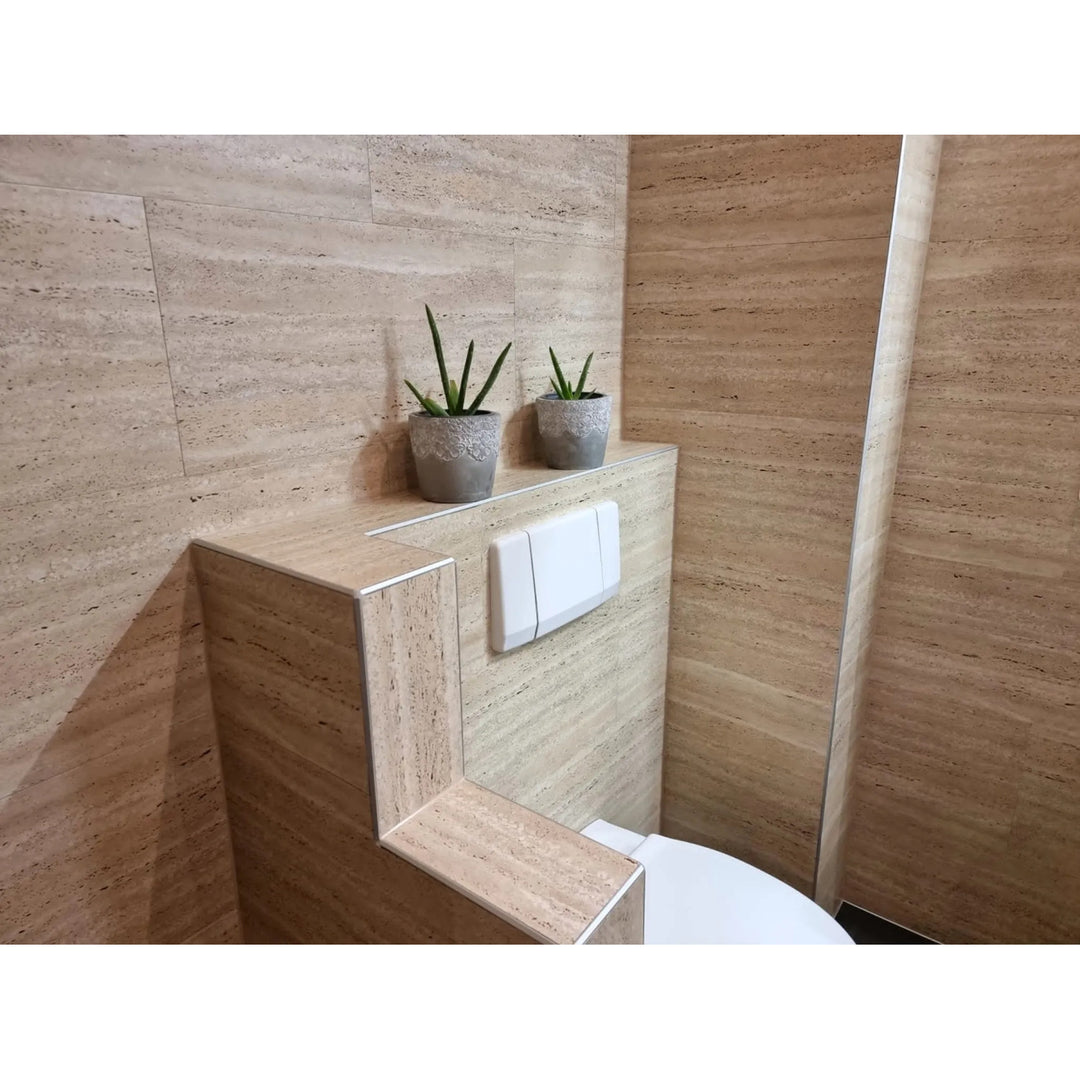 Azulejos autocolantes para chão e parede Fliesana, conjunto de 3, impermeáveis, design em pedra natural