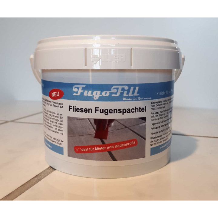 FugoFill Masilla removible para juntas de baldosas, 1kg, Color gris