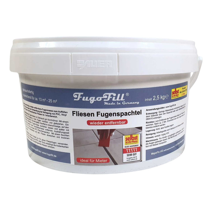Composto para juntas de azulejos amovíveis FugoFill, 2,5 kg, cinzento