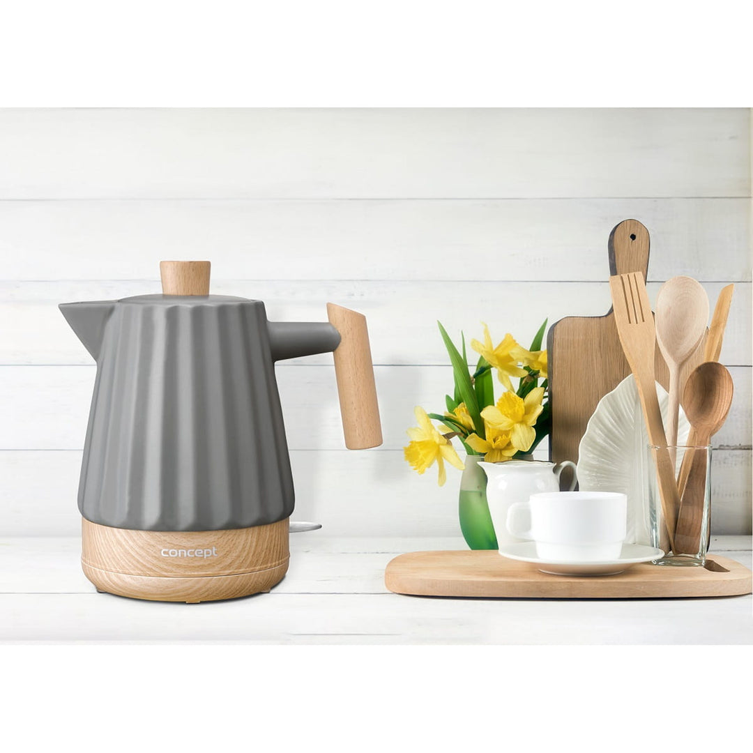 Chaleira Elétrica Concept, Cerâmica, 1500 W, 1,5 L, Cinza Escuro, RK0092