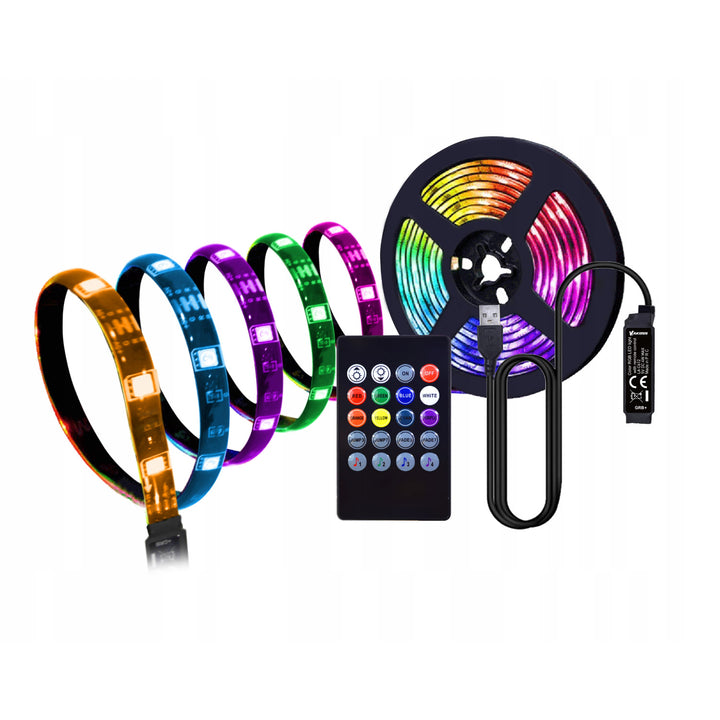 Vakoss Tira LED RGB para iluminación de TV, controlada por audio, mando a distancia, LA-C612