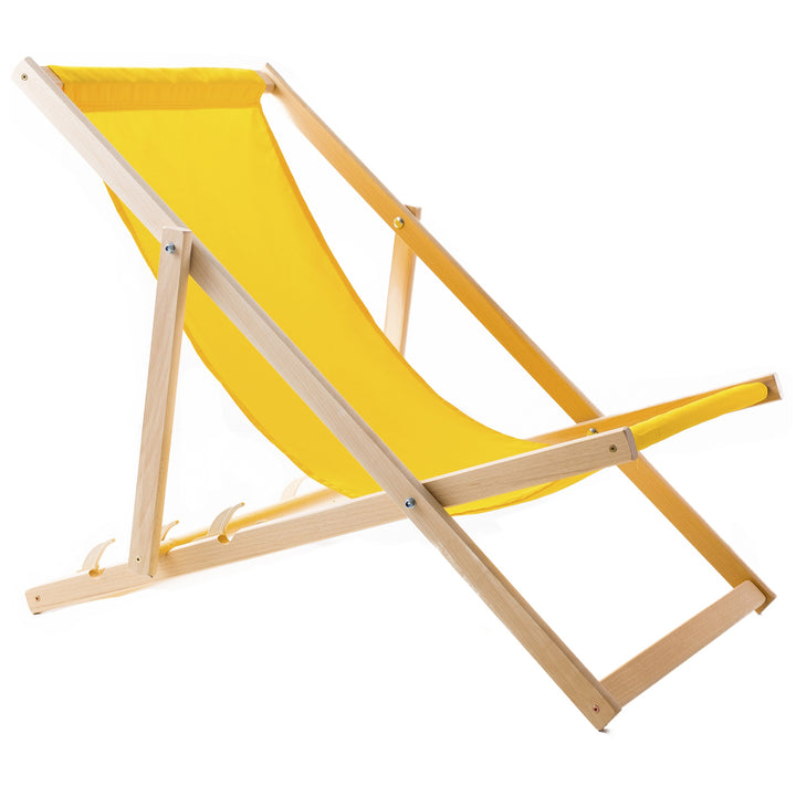 Woodok Juego de cuatro tumbonas, Tumbona plegable, Color amarillo