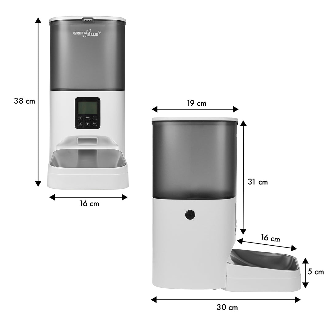 GreenBlue Dispensador/Bebedouro Automático para Animais de Estimação, 3L, USB 5V1A, GB392 + GreenBlue Dispensador/Alimentador Automático para Alimentos e Alimentos para Animais de Estimação, 6L, USB 5V1A, GB393