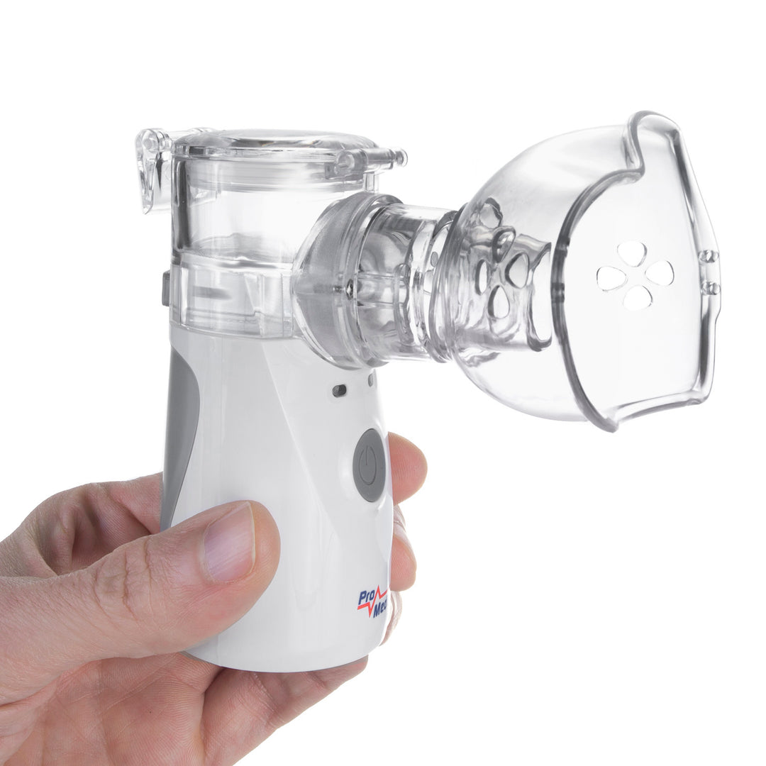 Nebulizador e inalador portátil sem fios Promedix, kit com máscaras, PR-835 + termómetro médico infravermelho sem contacto Promedix PR-960