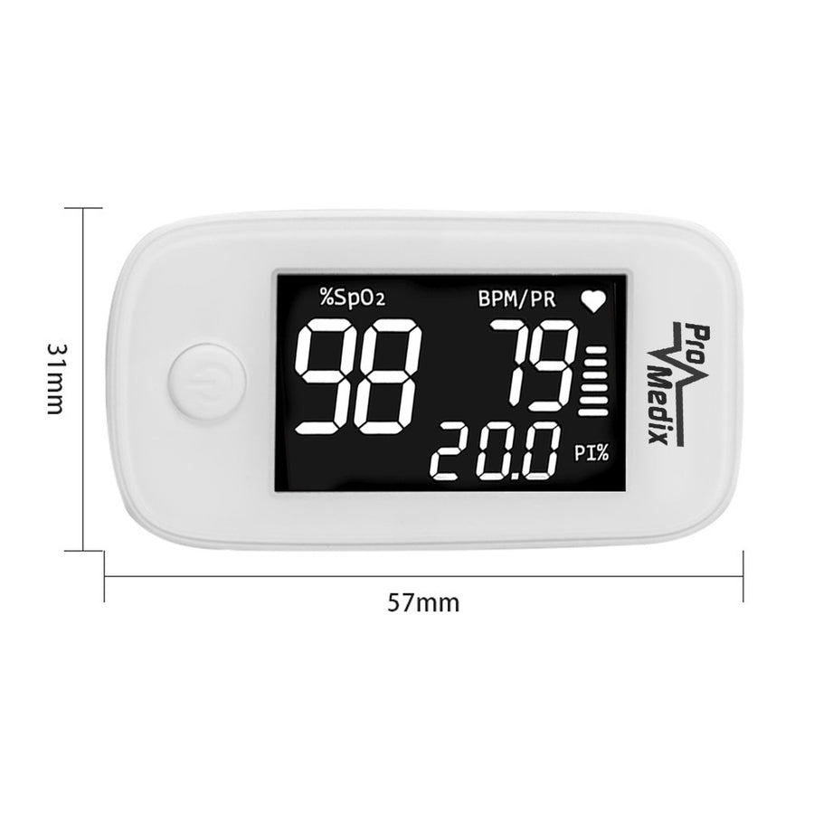 Oxímetro de pulso médico Promedix PR-870 com LED HD de 1,5" + termómetro médico infravermelho sem contacto Promedix PR-960