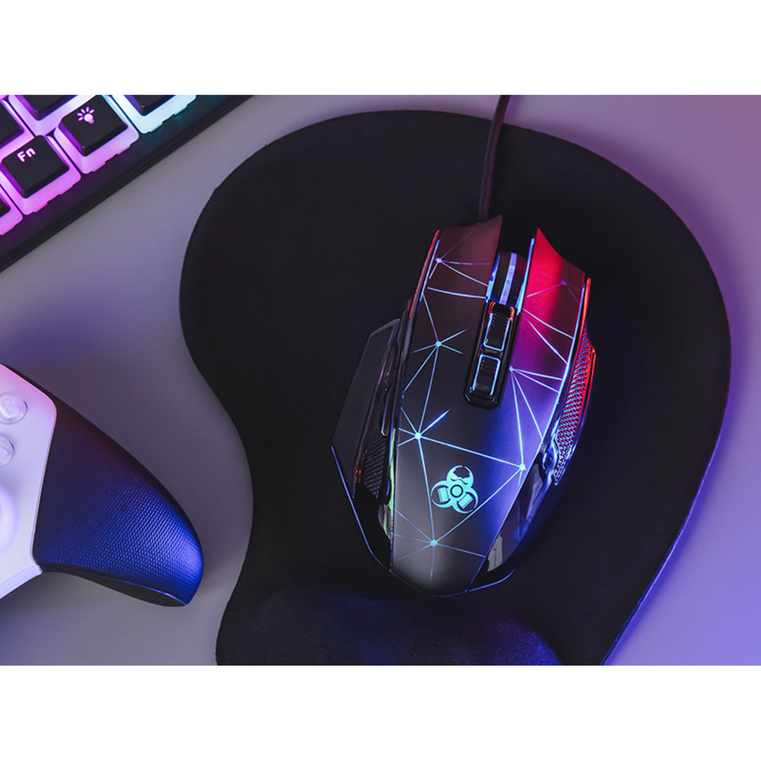Rato gaming Tracer Space, retroiluminação RGB, 7200 DPI