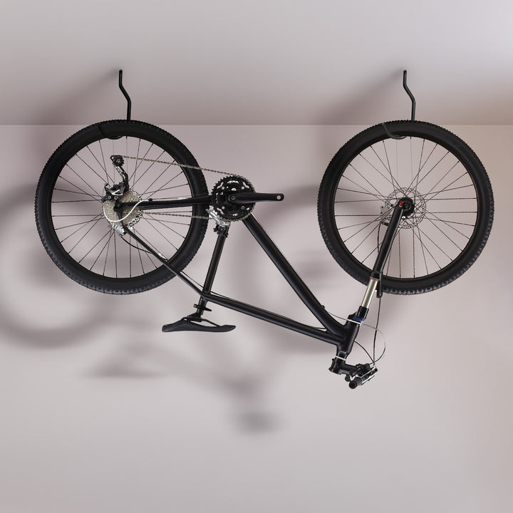 Conjunto de 6 ganchos de teto Maclean MC-485 para escadas, bicicletas, mangueiras de jardim, aço, carga máxima de 10 kg/pega