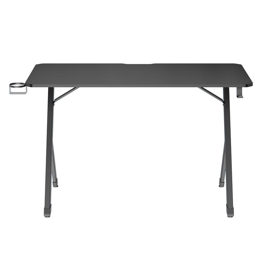 Escritorio para juegos NanoRS, negro, con soporte para auriculares y vasos, max. 75kg, dimensiones 1200x600x750mm, RS101