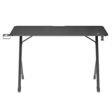 Escritorio para juegos NanoRS, negro, con soporte para auriculares y tazas, retroiluminación RGB, max. 75kg, dimensiones 1200x600x750mm, RS102