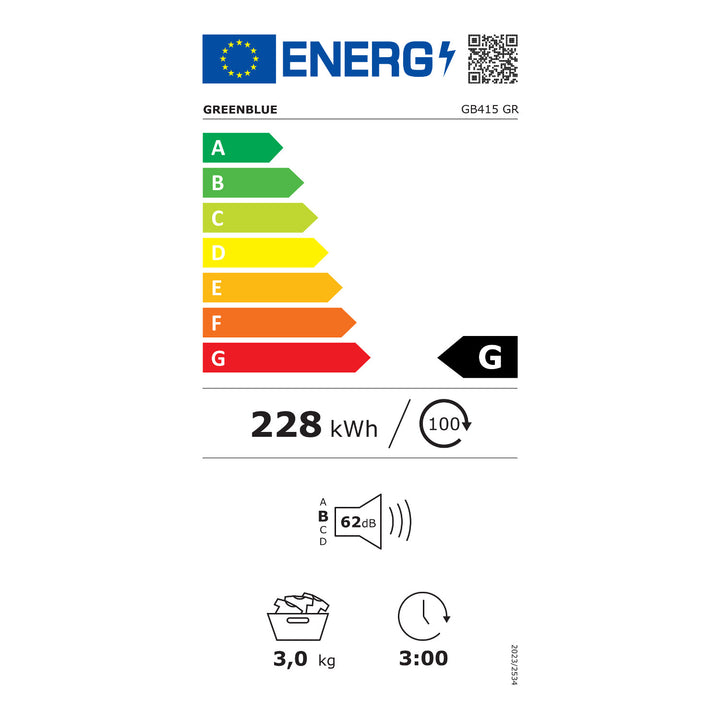 Secadora eléctrica de tambor GreenBlue, capacidad de 3 kg, GB415 GR