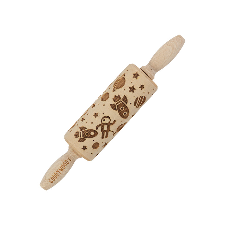 Rolo de massa gravado Goody Woody, 23,5 cm, madeira de faia, design Cosmos