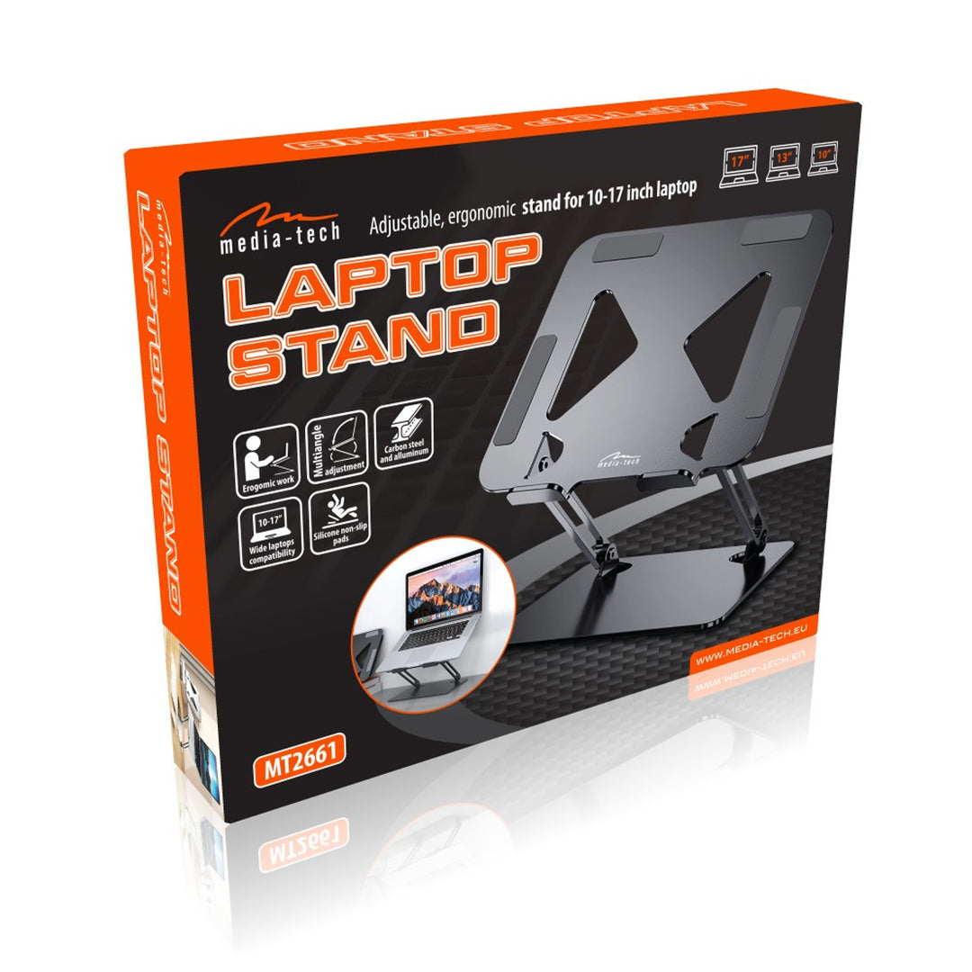 Suporte ergonómico ajustável para portátil Media-Tech MT2661 para portáteis de 10 a 17 polegadas