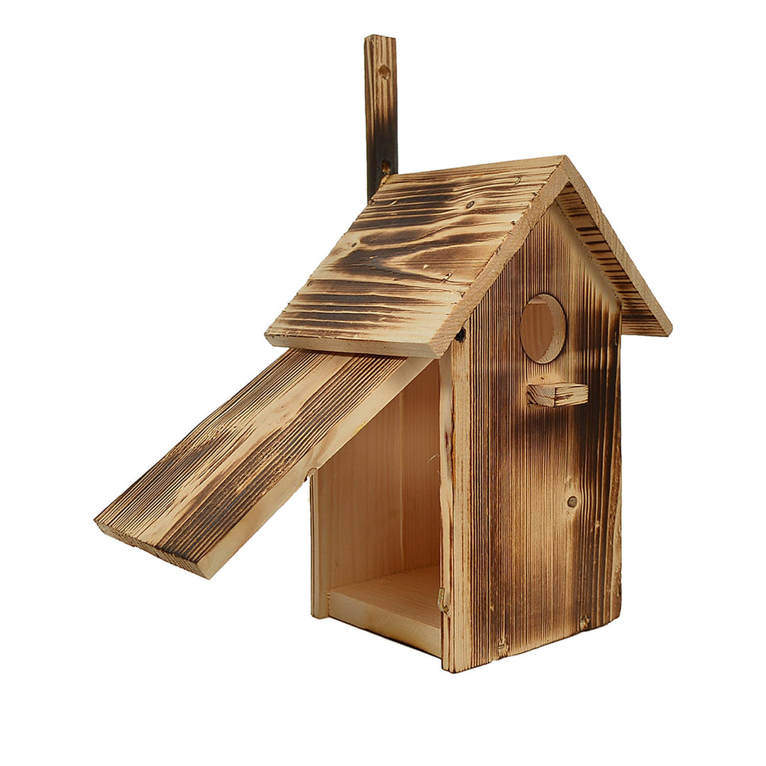 WOODOK Pajarera de madera plegable 25x33x13 cm de leña
